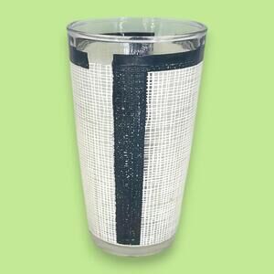 Libbey Glass Mid-Century Tumbler - Black and White Crosshatch